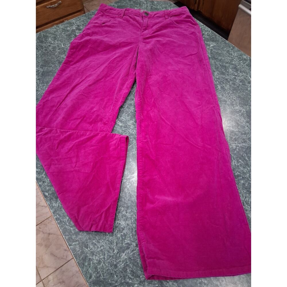 KUT FROM THE KLOTH Raspberry Velvet High Rise Flare Leg Pants SZ 12 Velour Boho